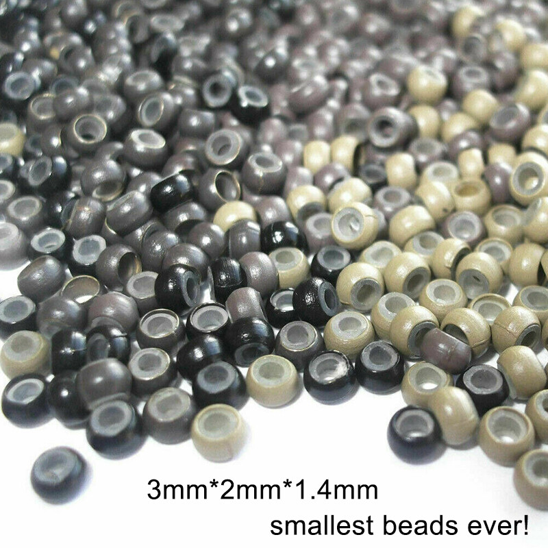 3MM 5MM 6MM Silicone Lined Nano Rings Micro Beads LOOP For I Tip Hair Extensions