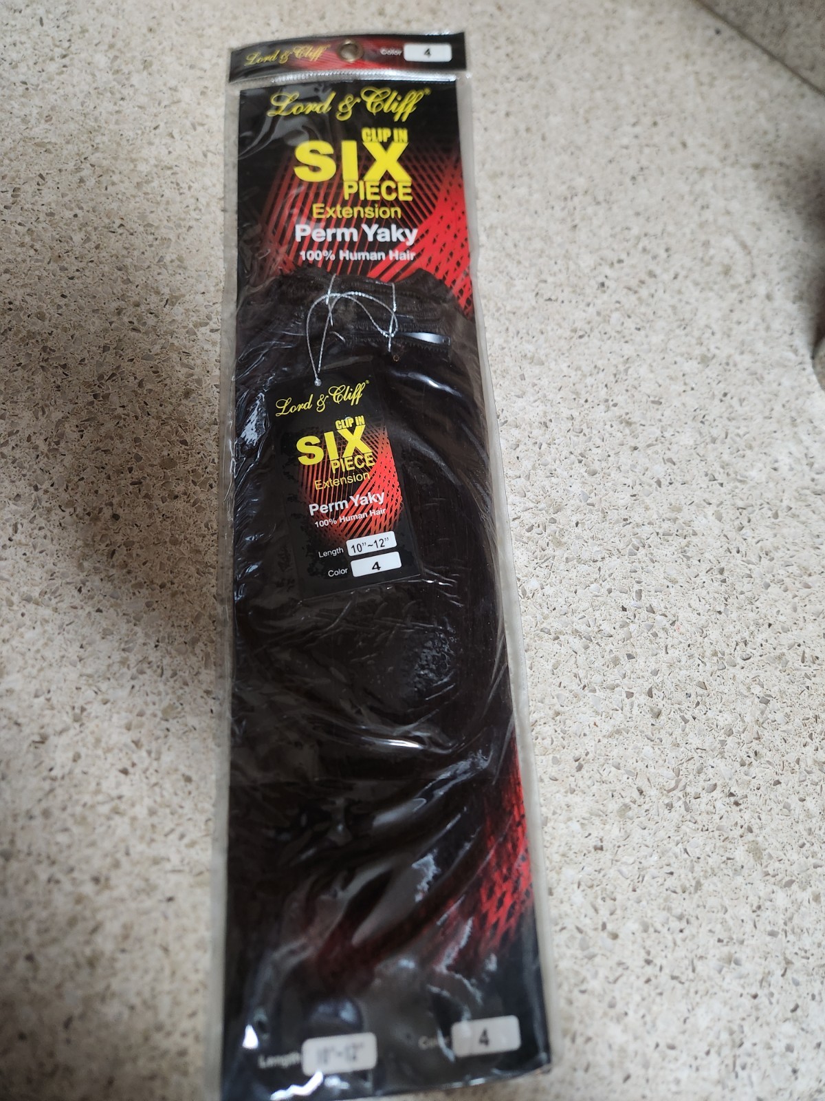 New Lord Cliff 100% Human Hair Extension Perm Yaky 6 Piece Clip Color 04 10-12″