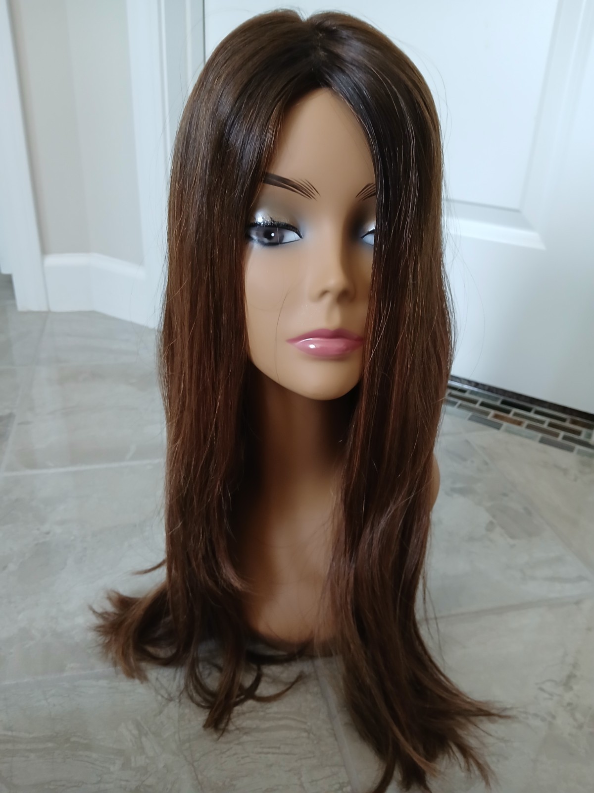 Perfect Fringe Luxury Topper, 7X7″ Silk Topper, 25in, silk/weft stretch cap