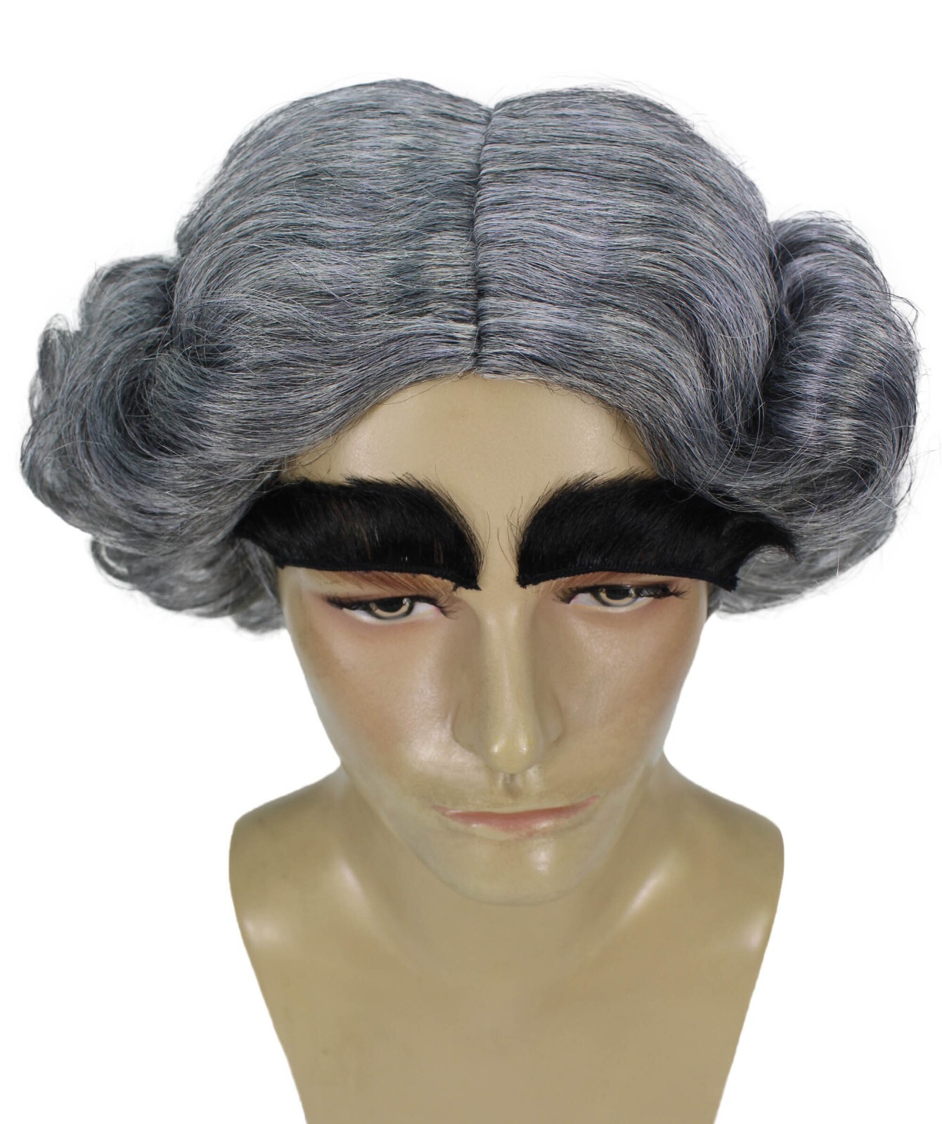 Adult Men’s Mayor Christmas Grey Wig, Flame-retardant Synthetic Fiber, HM-1636