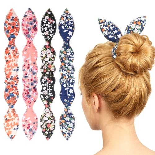 French Twist Shaper Snap Roll Sponge Curler Clips for Rabbit Hair Bun Maker