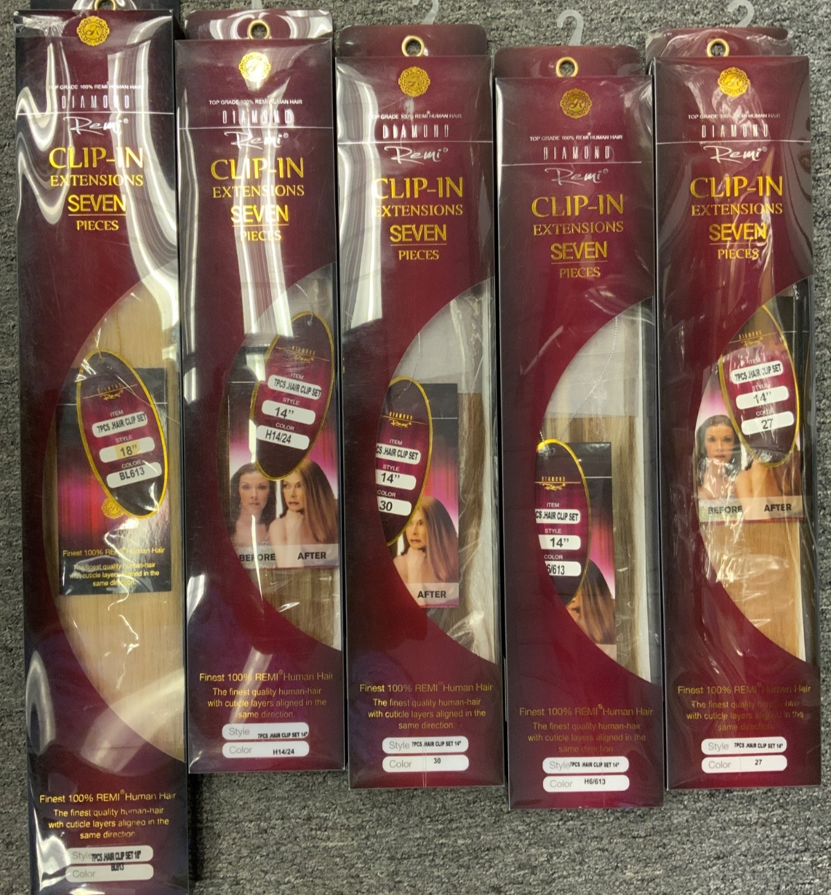 Diamond Remi Clip in Extensions 7 pieces Choose length and Colors 14”,18”