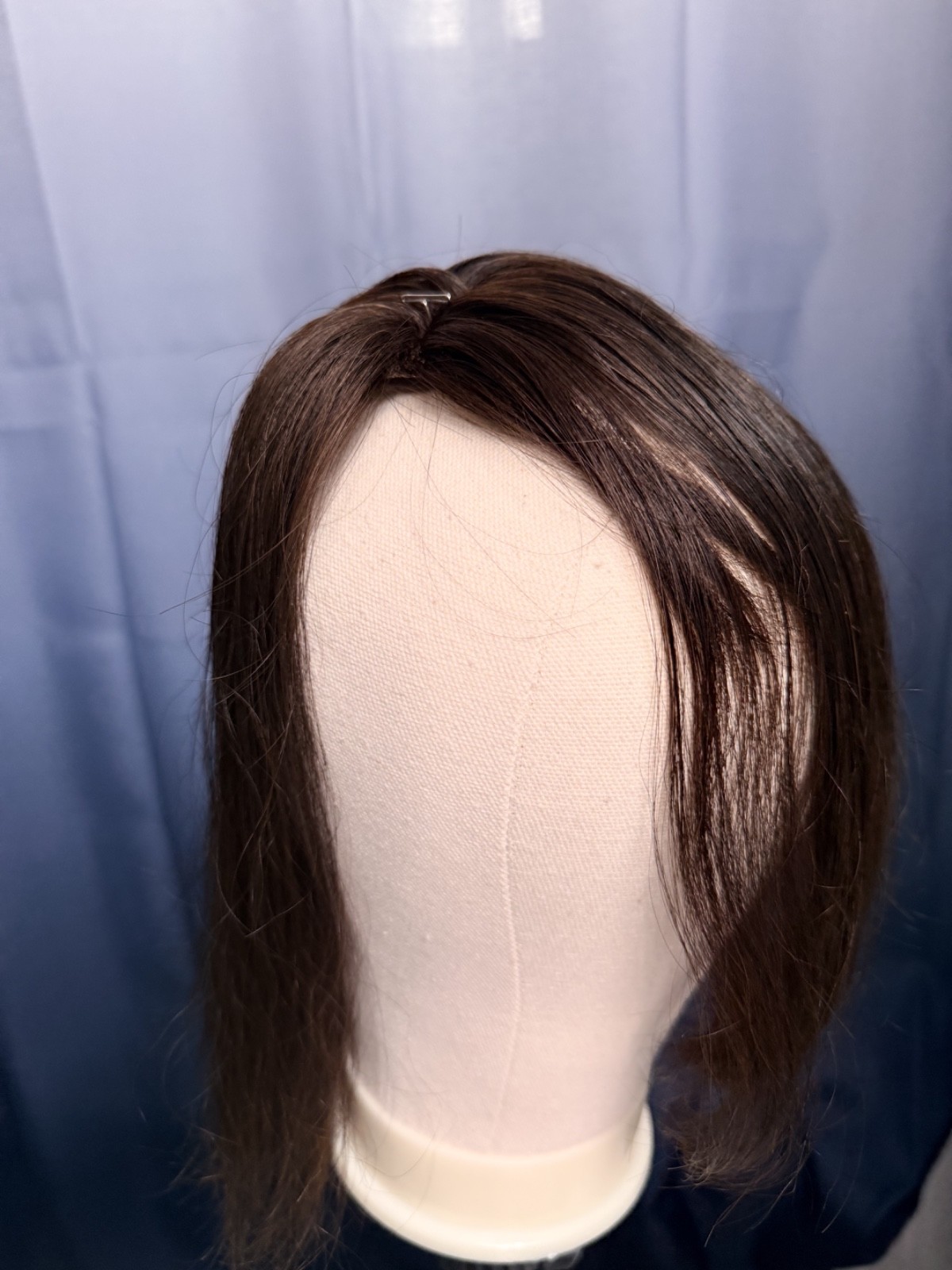 Hidden crown topper – color 1b dark brown, low density natural looking