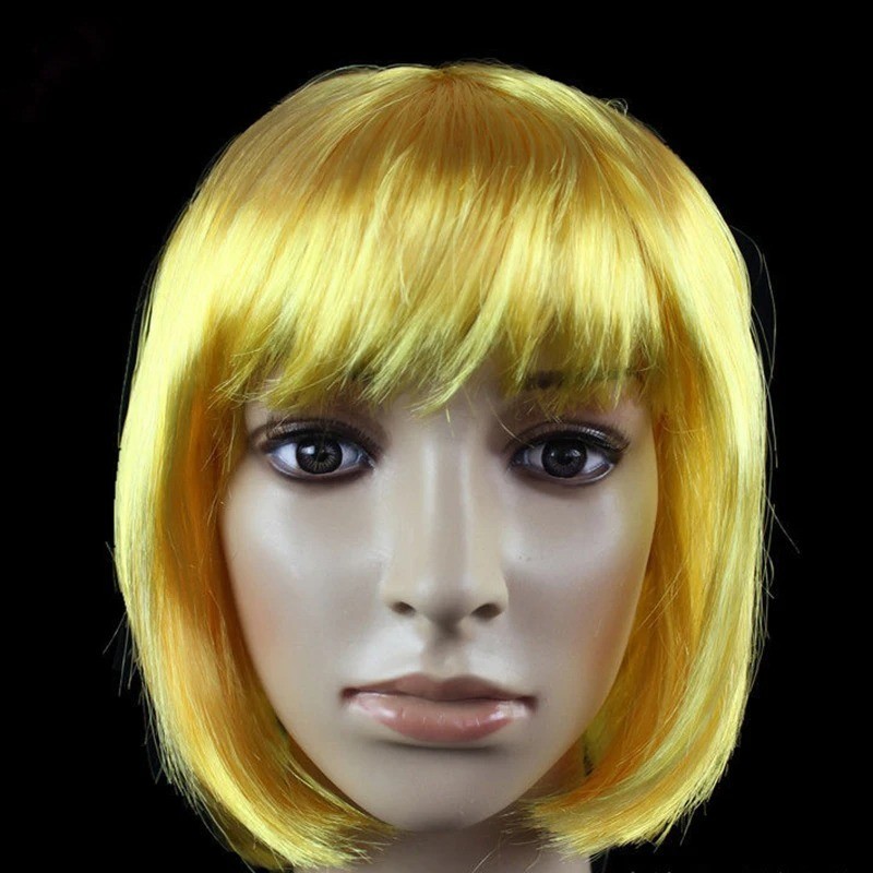 Lady Girl Bob Wig Women’s Short Straight Bangs Full Hair Wigs Cosplay Party