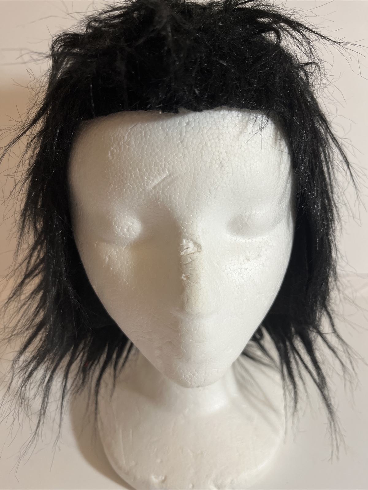 1996 Paper Magic Group Black Halloween Wig Mullet Hair Metal Band