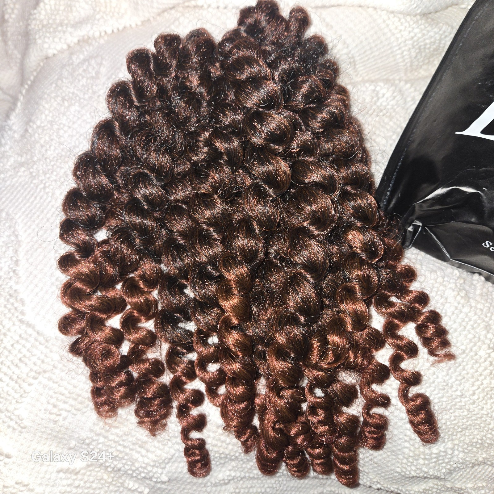 ☆6 Pack 12” Ombre Brown Burgundy Kinky Curly Crochet Hair Spiral Curl – Sealed☆
