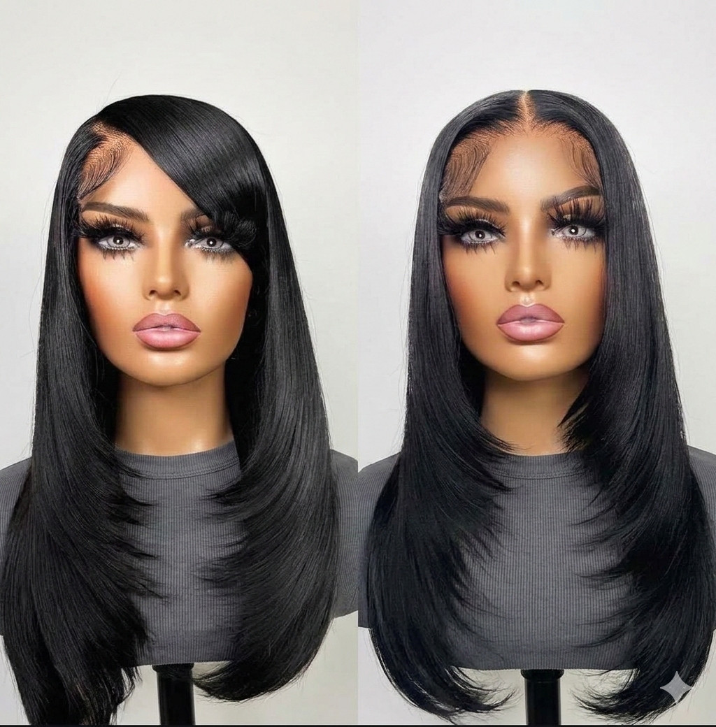 13×4 Custom Lace Front Wig Human Hair Black For Women Vietnamese Hair Straight