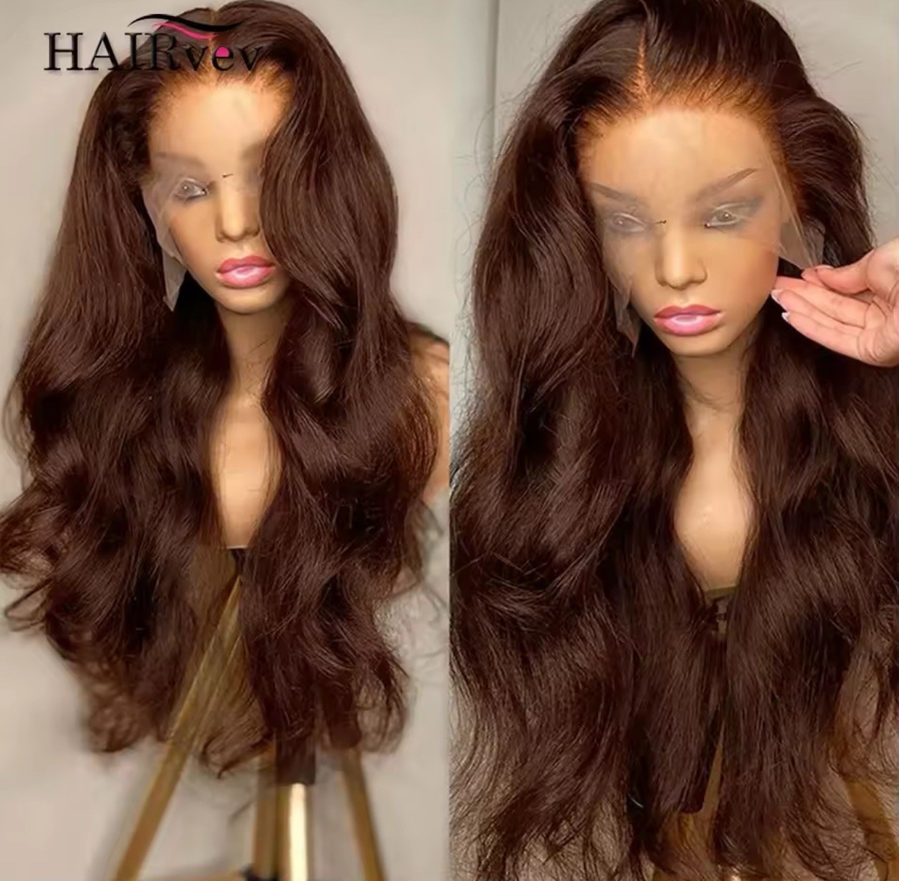 Chocolate Brown 13×4 HD Lace Front Wig Body Wave Human Hair