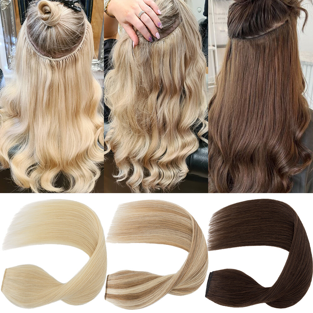 Thick V-Shape One Piece Clip In Highlight Remy Human Hair Extensions Full Head