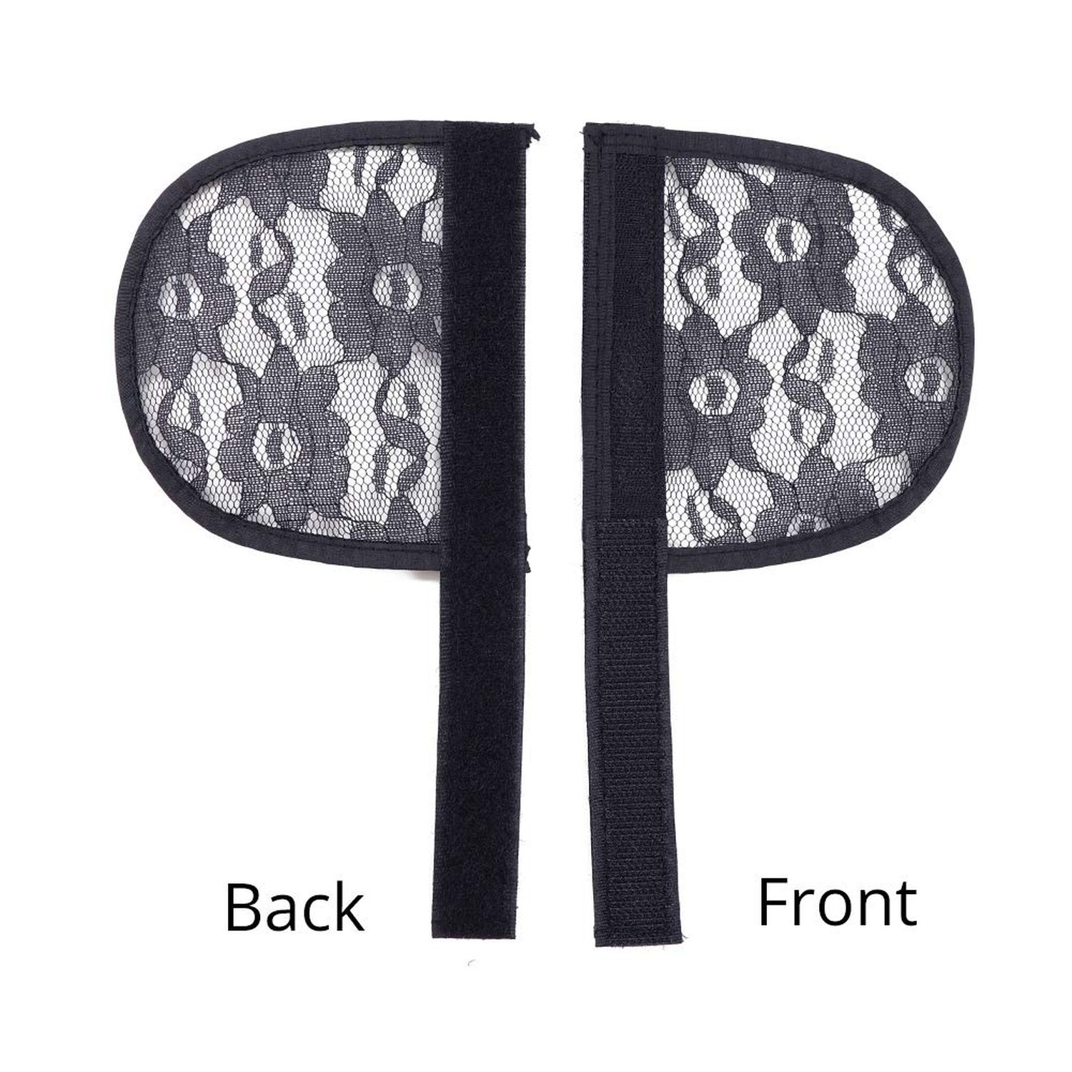 5PCS Lace Base for Ponytail with Combs – Large Hair Net – Magic Buckle – Black