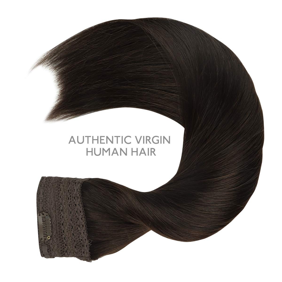 14 Inch Dark Brown Invisible Wire Hair Extensions for Natural Volume – 75g