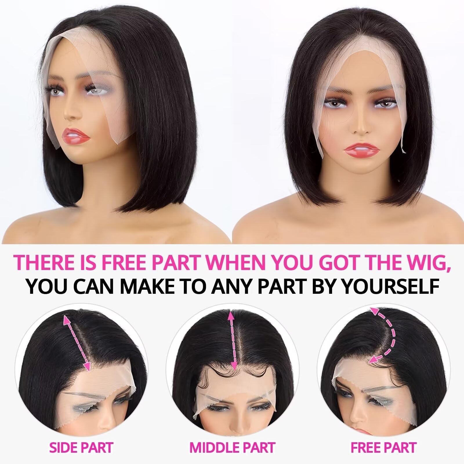 Imayli Bob Wig Human Hair 13X4 Frontal Lace Wig Human Hair 180 Density Glueless