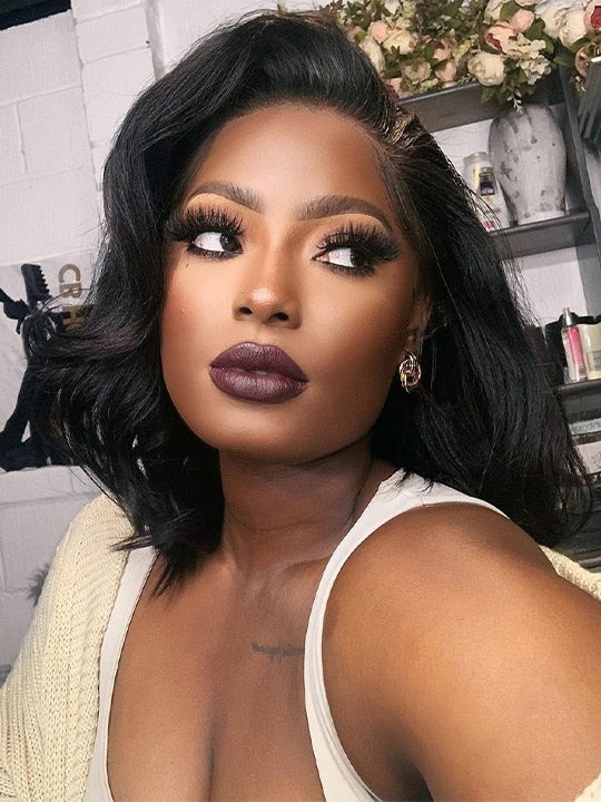 Wear and Go Glueless Bob Wig Body Wave 4×4 Lace Front Human Hair Wigs for Women