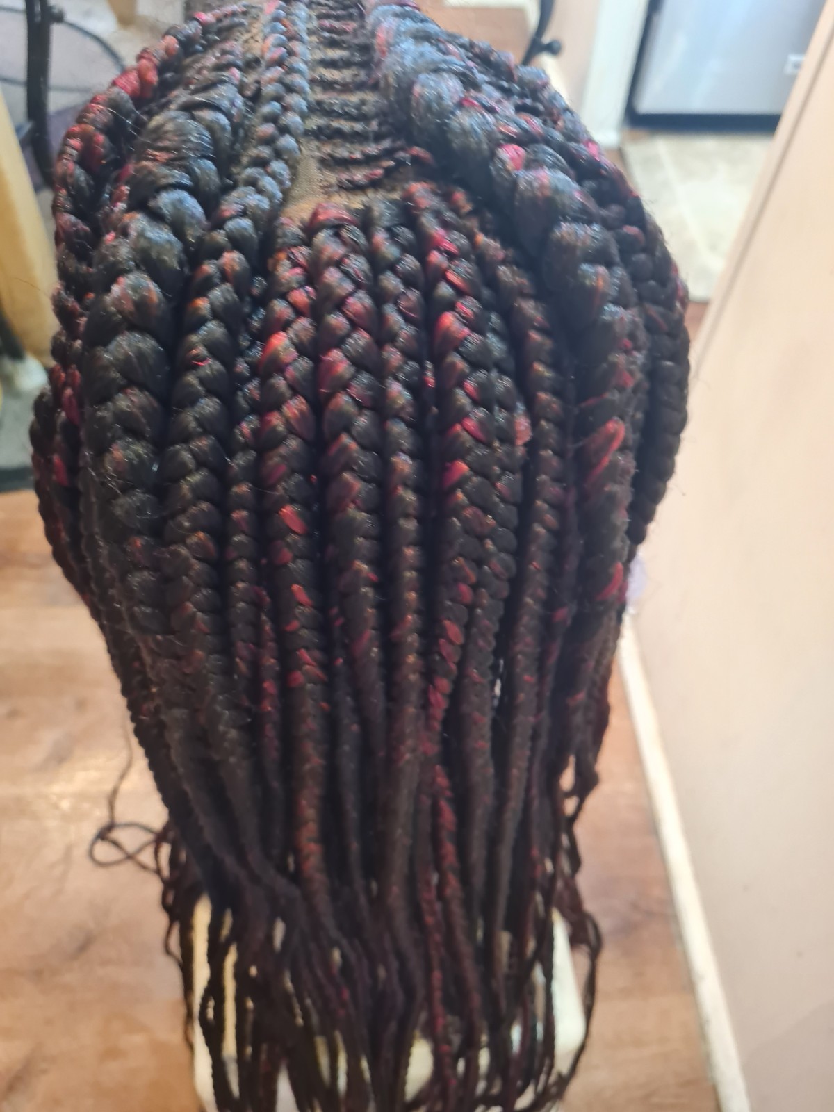 Braided Wig For Black Women Cornrow Braids Lace Front Synthetic Fiber