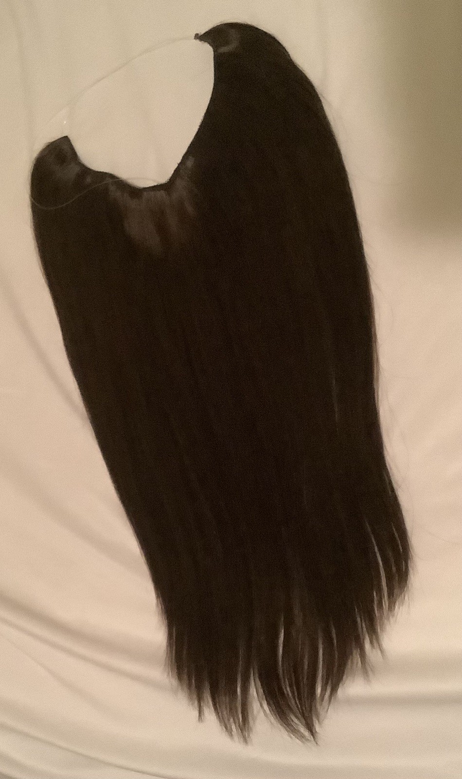 Hidden Crown Halo Hair Extension 18” Real Human Hair Medium Brown #3 Weft Piece
