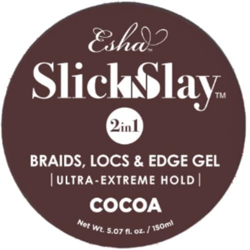 Slick N Slay Braiding Gel – 3-in-1 Braid and Edge – 5 Fl Oz (Pack of 1) COCOA