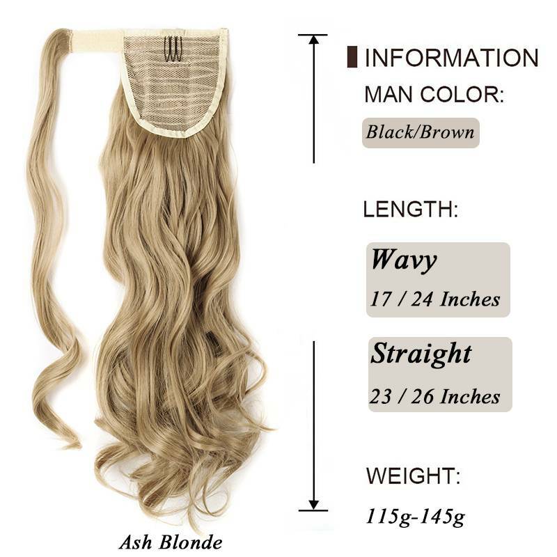 Lady Ponytail Real Natural Wrap on Clip in Hair Extension As Human Pony Tail US