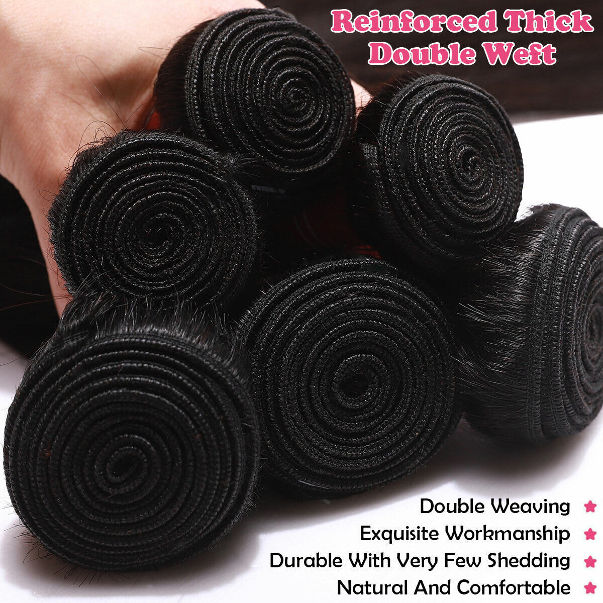 Straight Body Wave Peruvian Virgin Human Hair Bundles Extensions Weave Weft 8-30