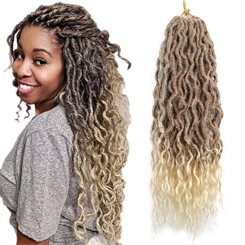 16″ Goddess Faux Locs Crochet Hair Bohemian Locs Crochet Braids Hair Extensions