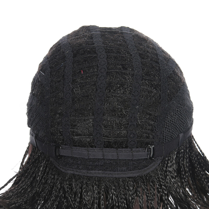 Micro Braided Wigs Bob Braids Wigs with Bangs for Black Women Natural Braids Wig