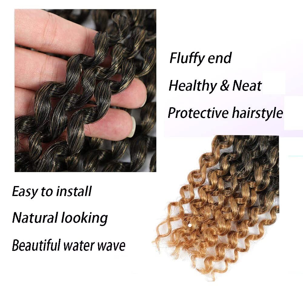 LOT 6 18″ Passion Twist Hair Water Wave Crochet Braids 18″ LOT Braids NEW