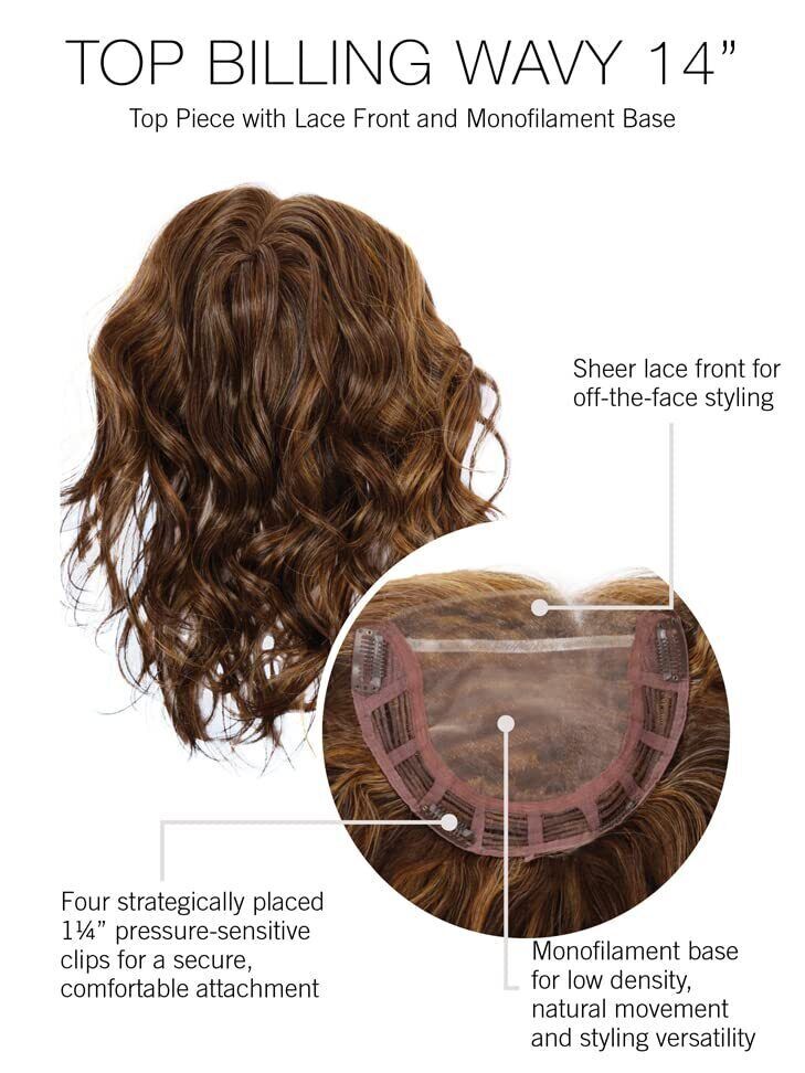 Raquel Welch Top Billing 14″ Top-of-The-Head RL10/12 Sunlit Chestnut HAIRUWEAR