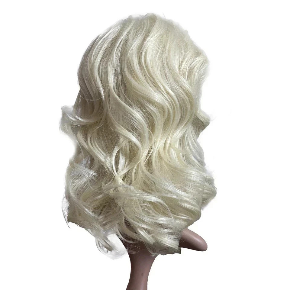 Short Blonde Wig Curly Wave Bob Wig With Bangs For Women Synthetic Nat