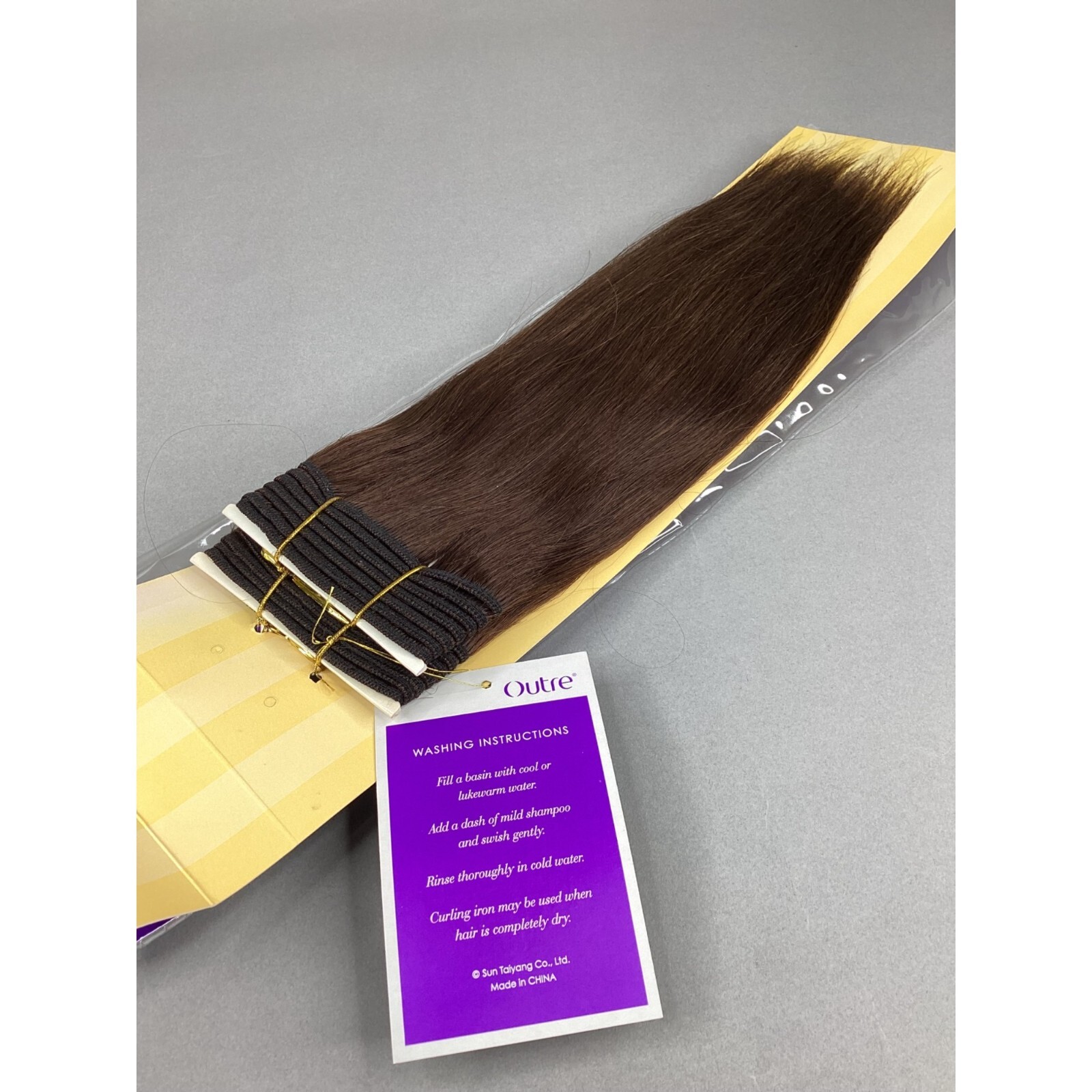 New Yaki #4 Dark Brown 10” Straight 100% Human Hair Extensions