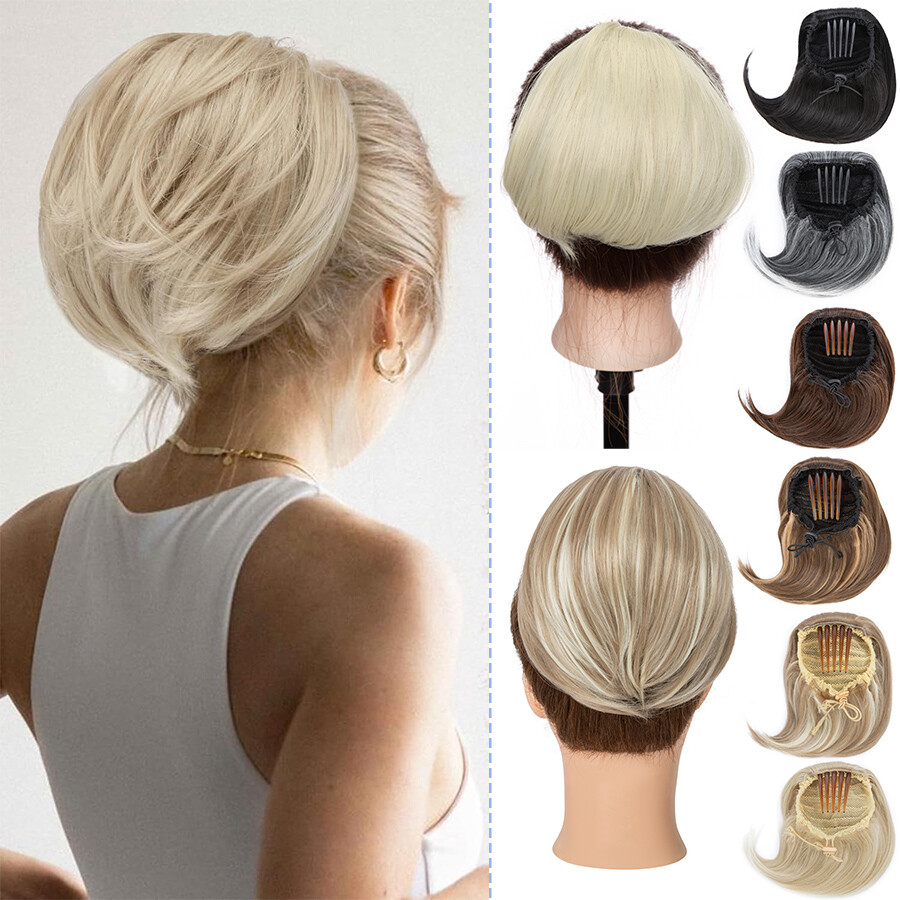 Elegant Drawstring Ponytail Comb Clip In Hair Bun Hepburn Chignon Extension Updo