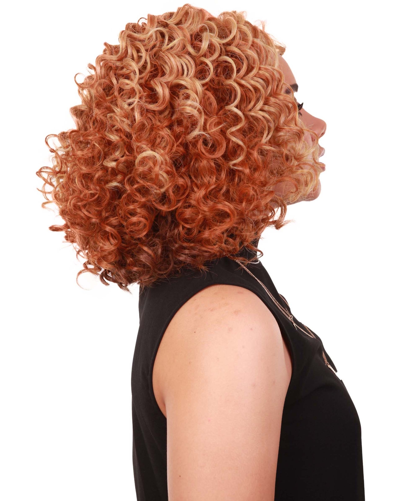 LUXLUXE Idia Curly 13 Inch Long 4X4 Hand-Tied Lace Front Wig, Strawberry Blonde