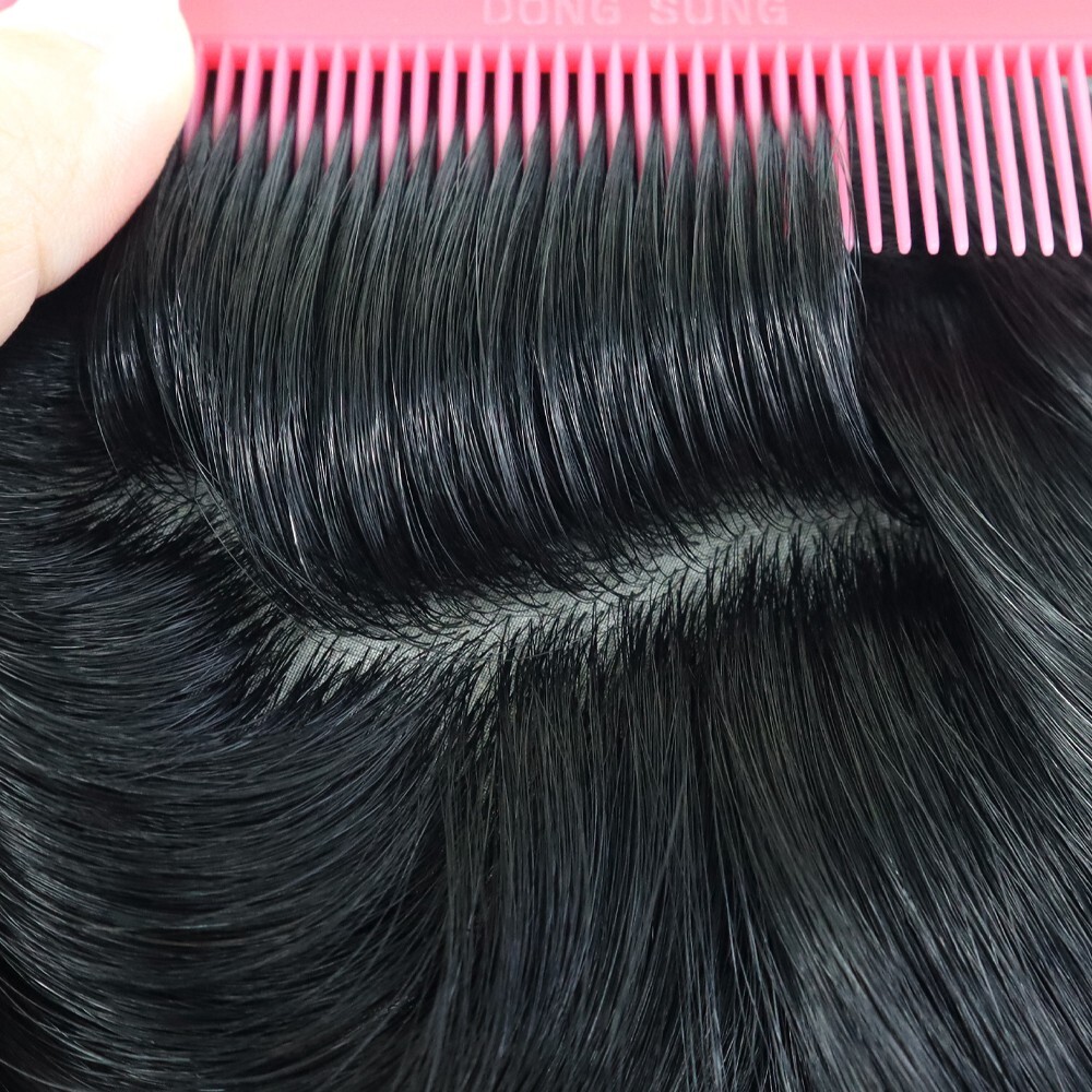 Women Wigs Chinese Remy Human Hair Silk Top Quality Wigs Medium Black Hair Wig#1