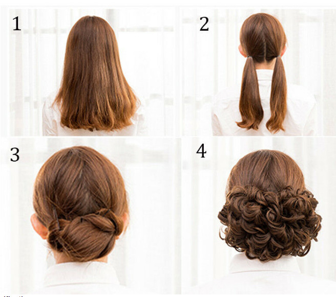 LARGE Curly Messy Bun Clips In Hair Extension THICK Chignon Updo As Human Blonde