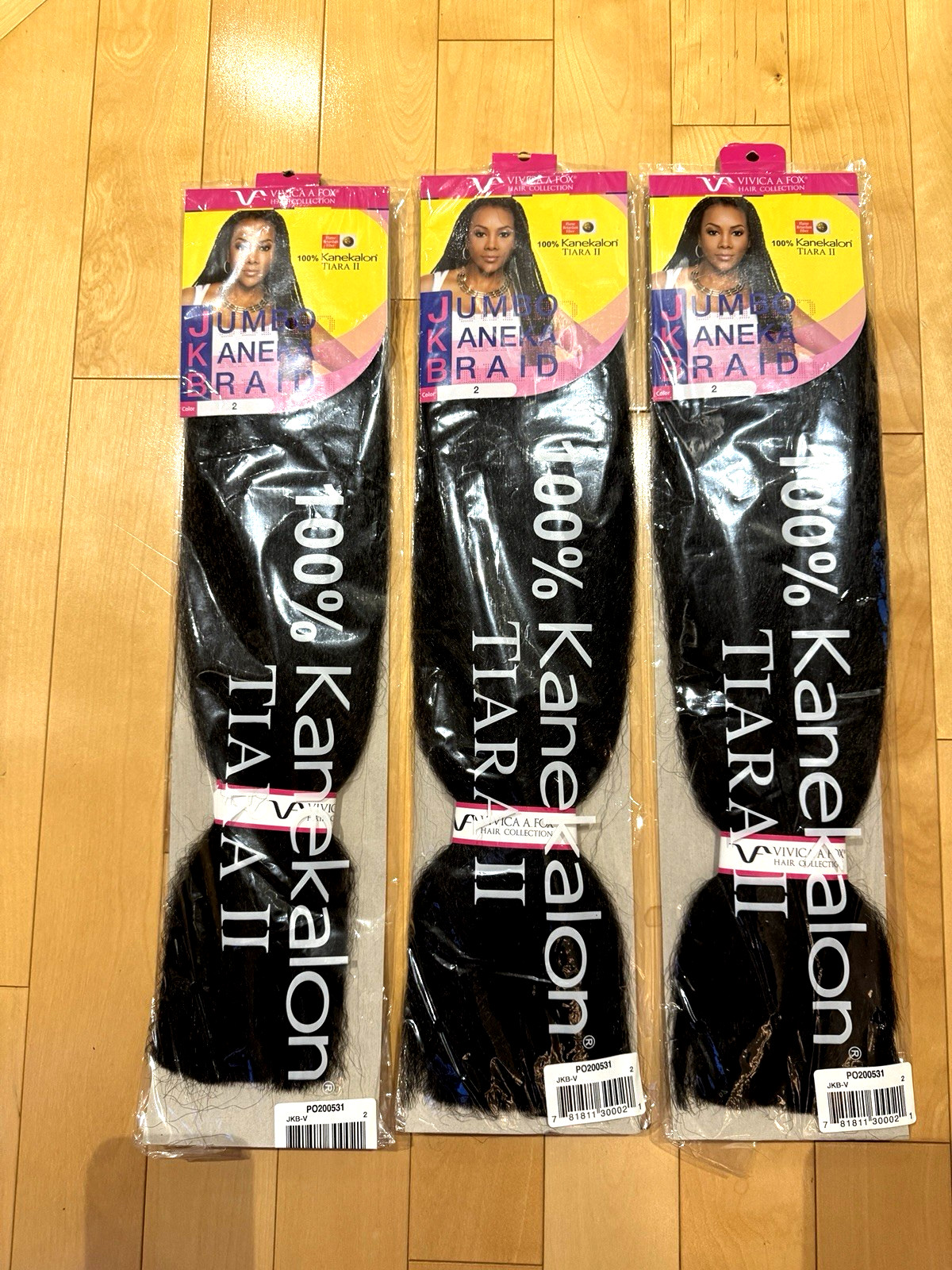 3 packs – Vivica Fox JKB-V Jumbo Kanekalon Braiding Hair COLOR 2 DARK BROWN