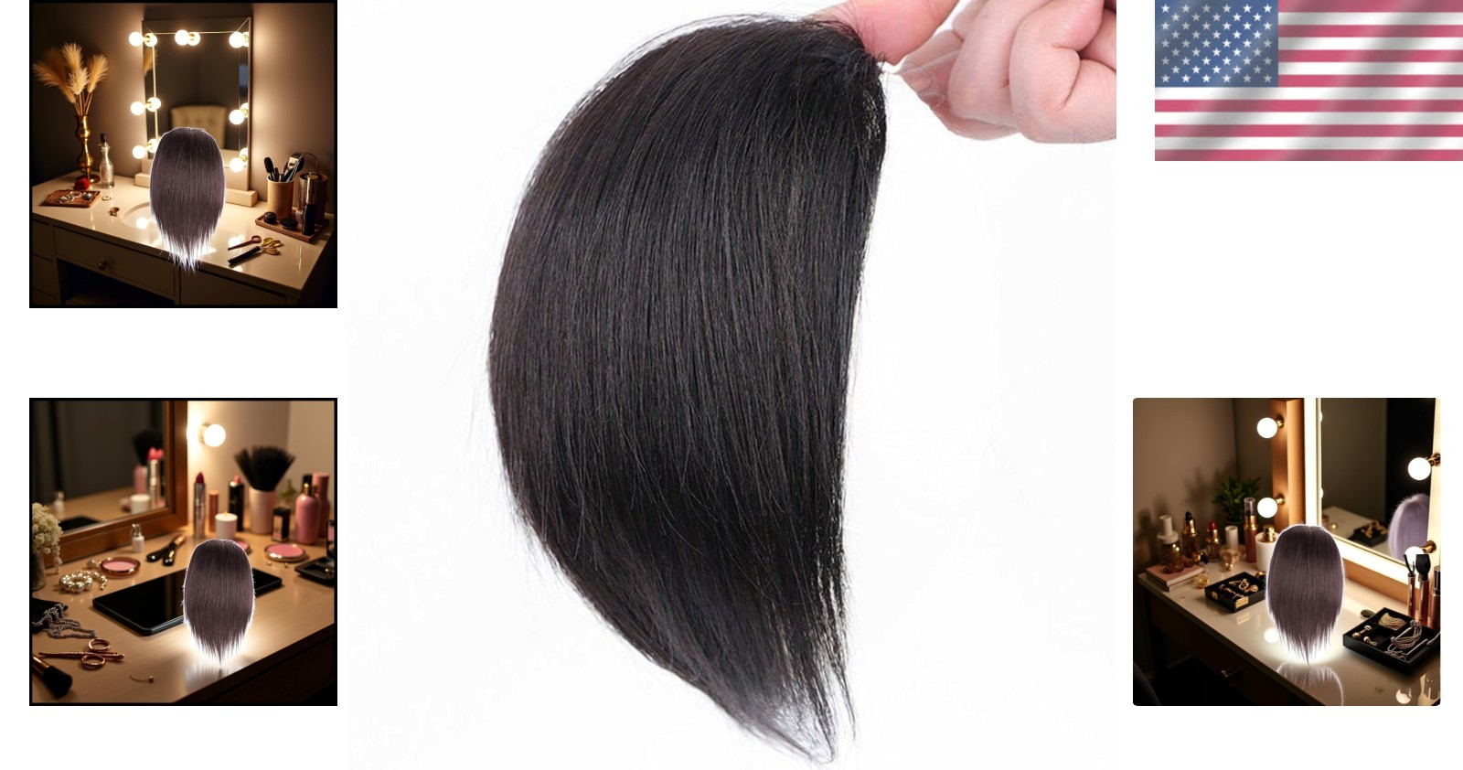 Seamless Black Hair Toppers – Versatile Clip-In Fringes & Accessories Included