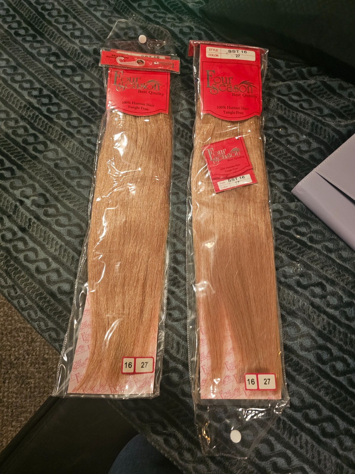100% human hair weft extentions 16′ #27