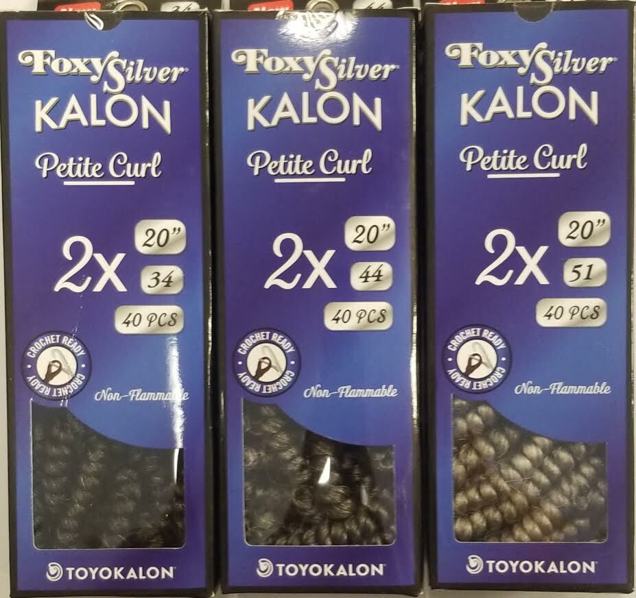 Foxy Silver Kalon SALT & PEPPER COLOR CROCHET SYNTHETIC BRAID