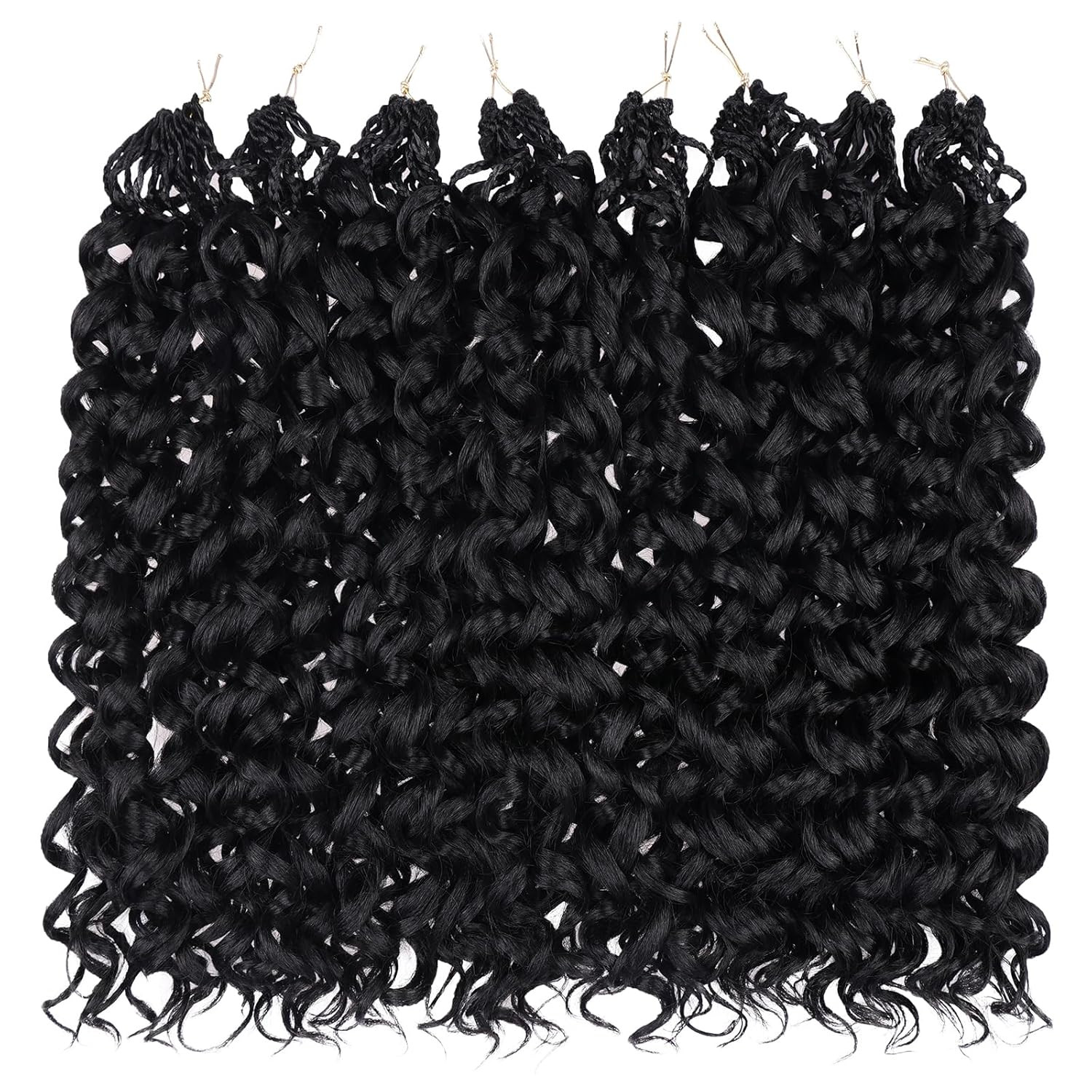 Gogo Curl Crochet Hair 10 Inch 8 Packs Black Ocean Wave Crochet Hair Pre Loop…
