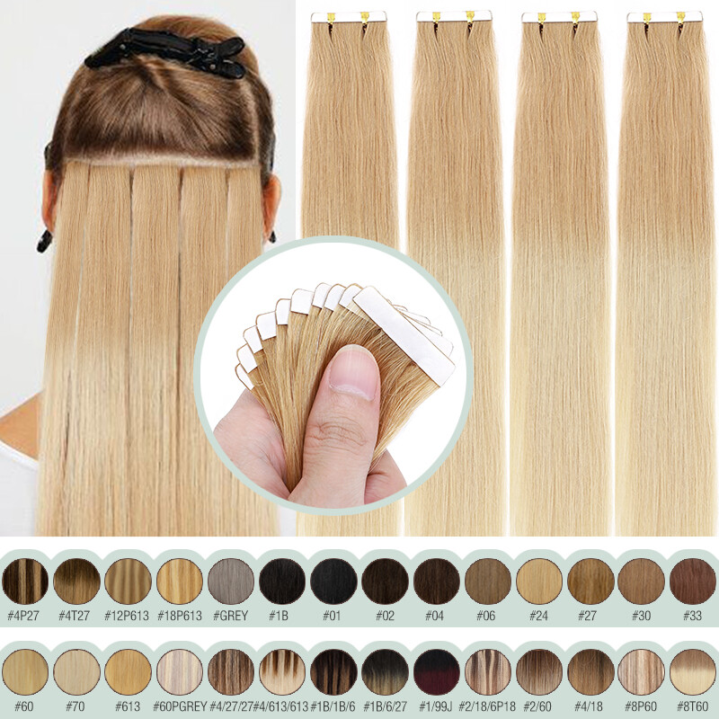 CLEARANCE Invisible Tape In Real Human Remy Hair Extensions Skin Weft 20Pieces