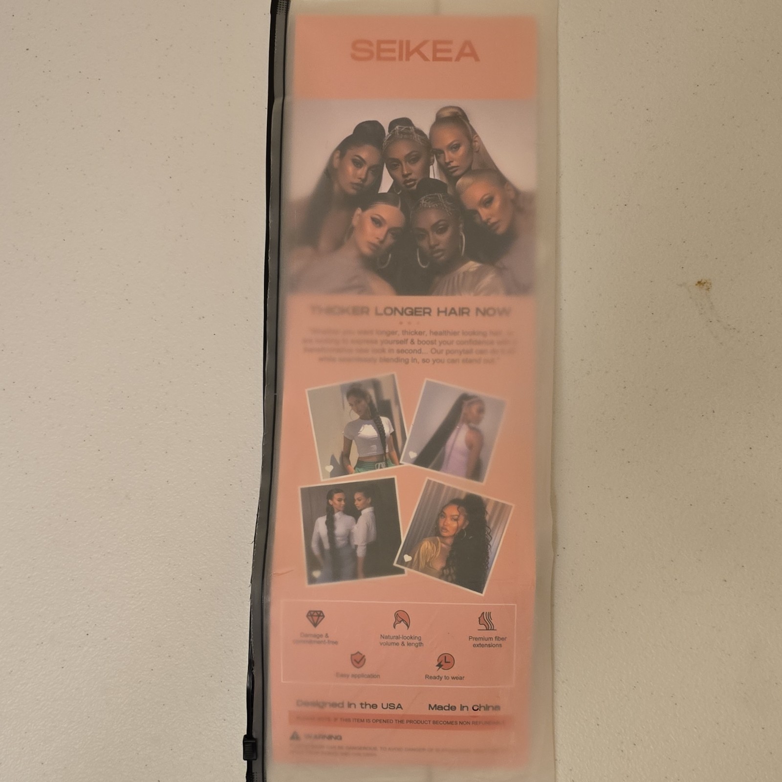 SEIKEA Clip-In Synthetic Brown Ponytail Hair Extension Straight 21-30 in Women