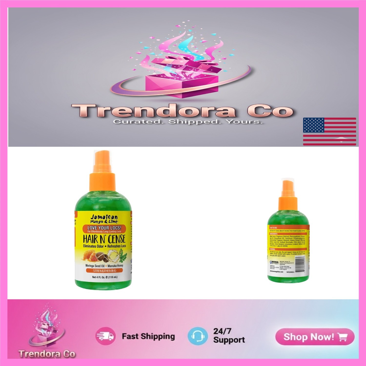 Love Your Locs Hair N’Cense Spray – Lightweight Odor-Eliminating Refresh 4 oz