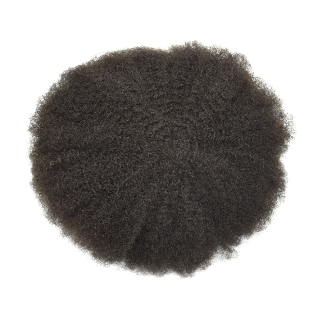 Afro Toupee for Black Men Durable Mono Afro Weave Kinky Curly Mens Wig Hair Unit