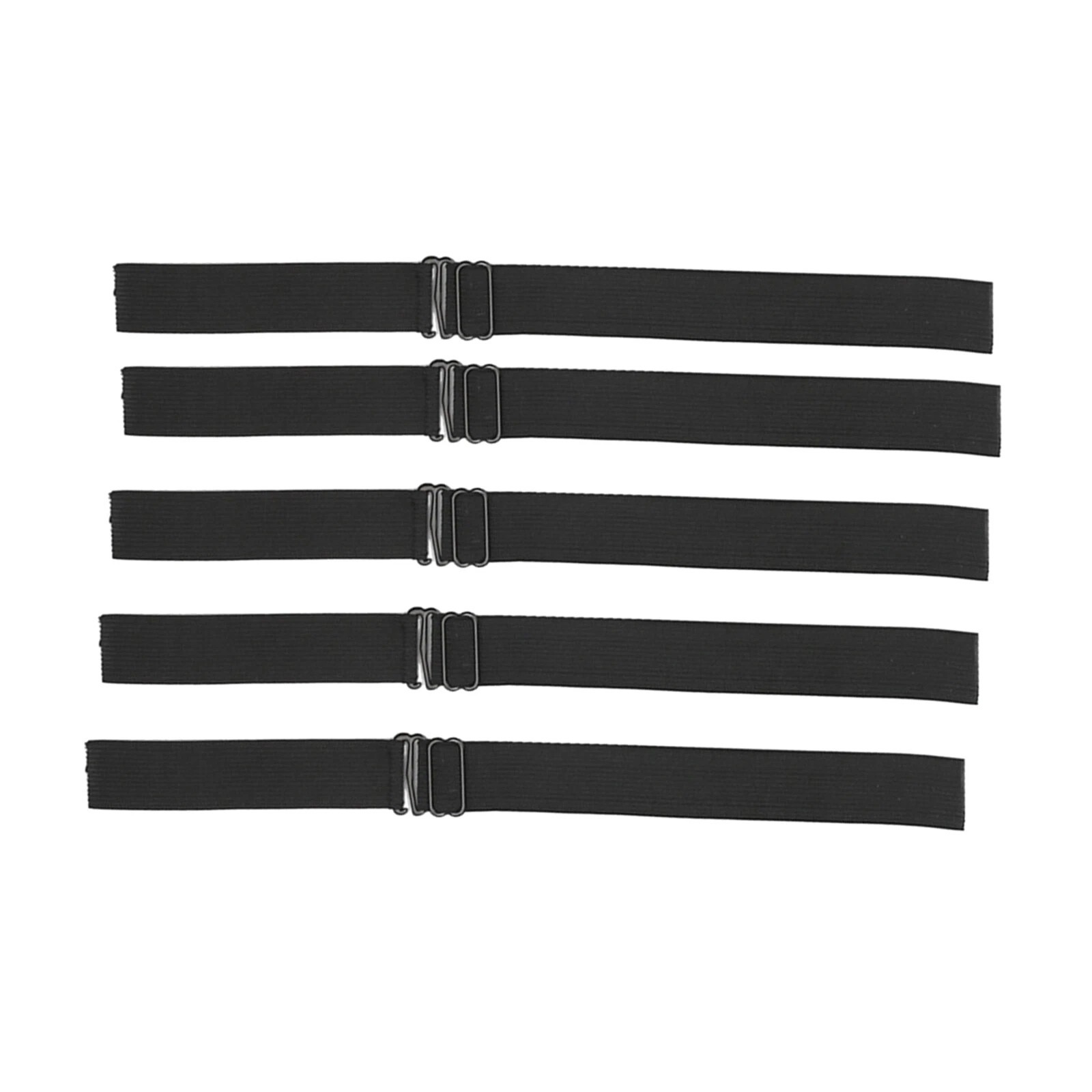 5x Black Adjustable Elastic Band Straps With Hooks For Wigs Caps Bra Closure