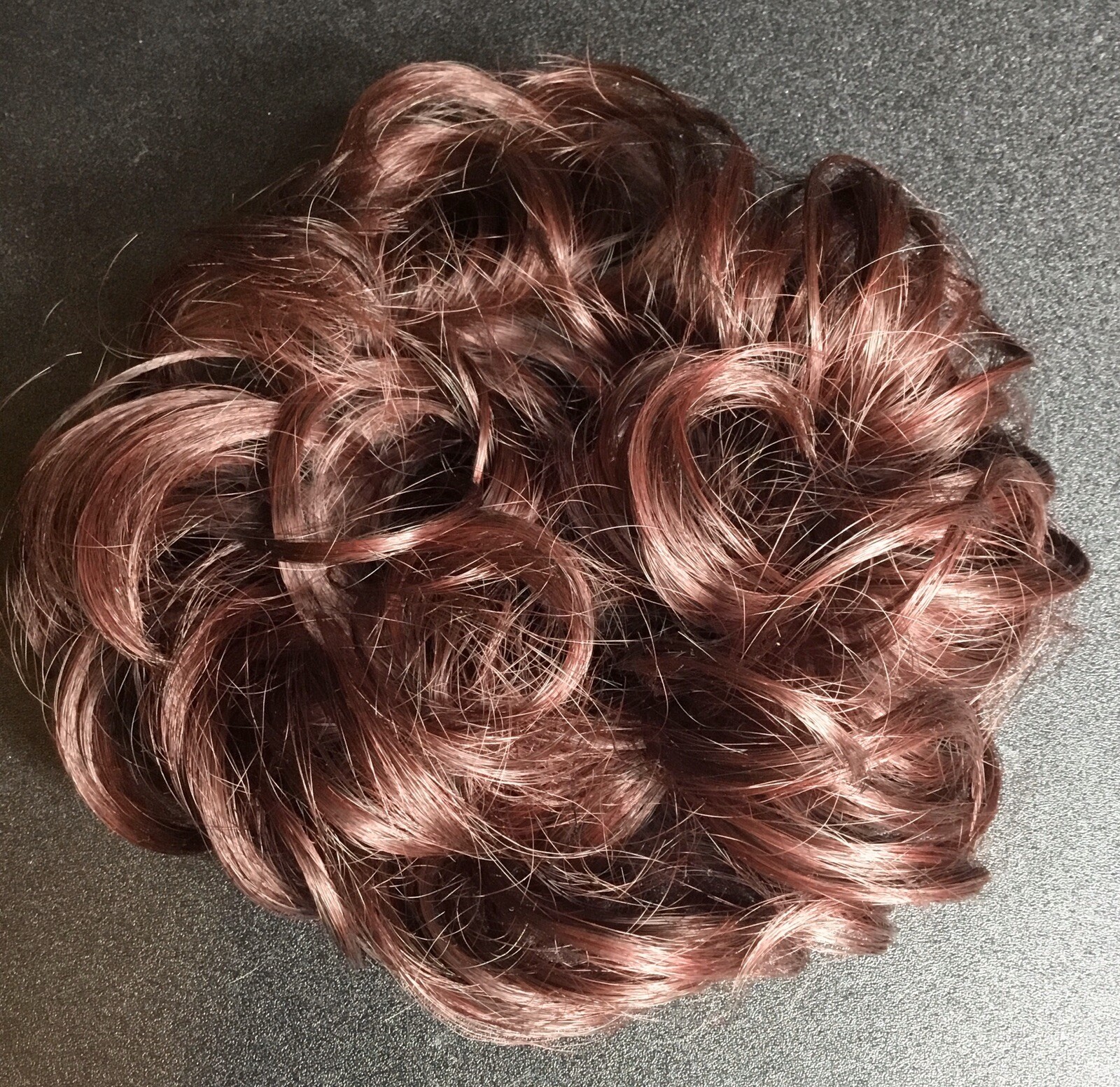 New! Large Scrunchie Hairpiece Bun Burgundy Synthetic New Without Tags! (4-SCH)