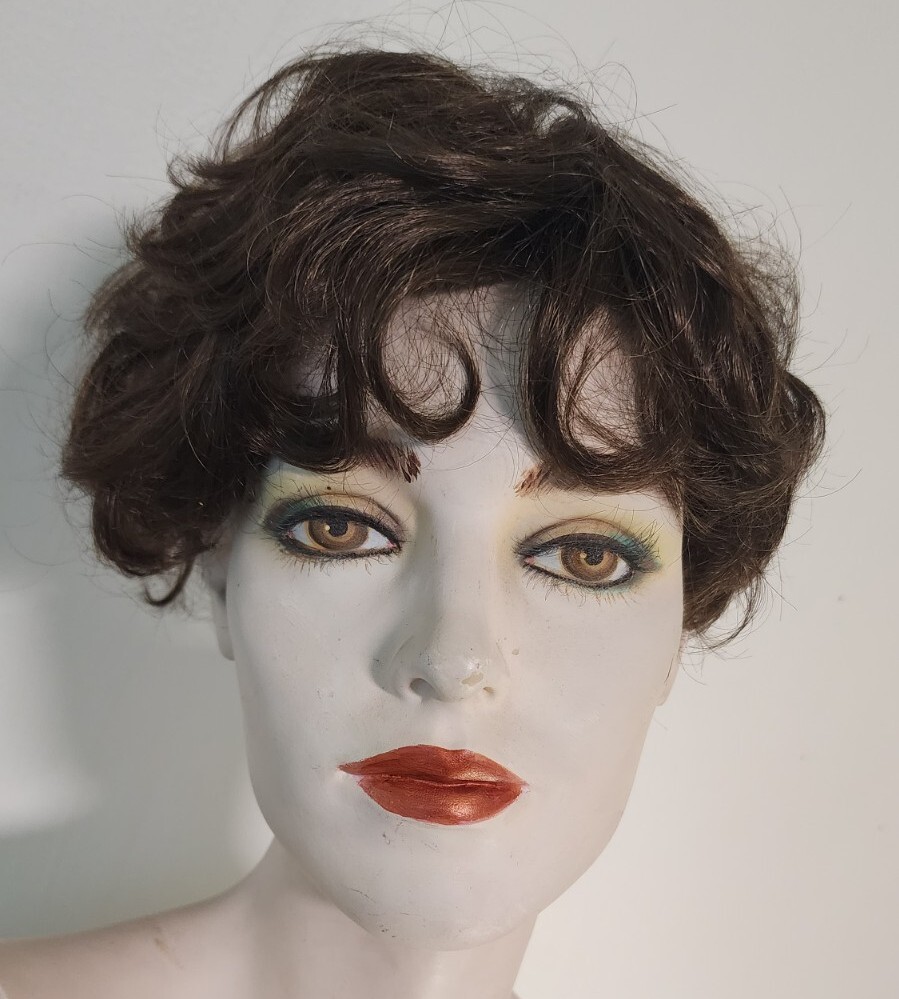 Paula Young Joy A3269 Brunette Short Wavy Bangs Wig Fun Casual Curl