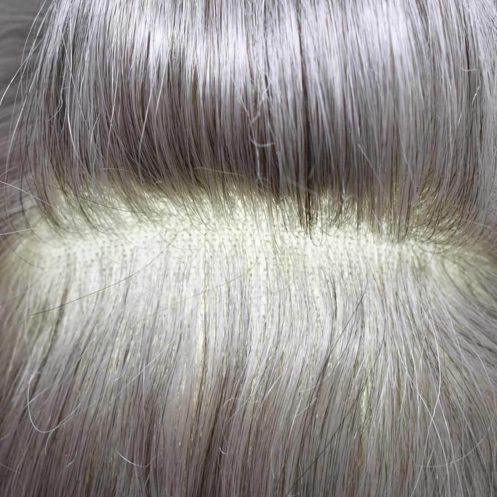 US Mens Toupee For Men Fine Mono Poly Around Human Hair Replacements Hairpieces