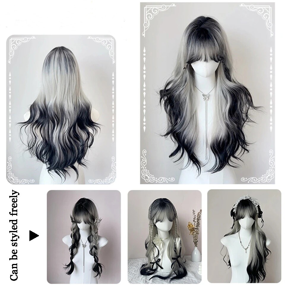 Synthetic Wig with Bangs Cosplay Party Halloween Wig for Women Girls