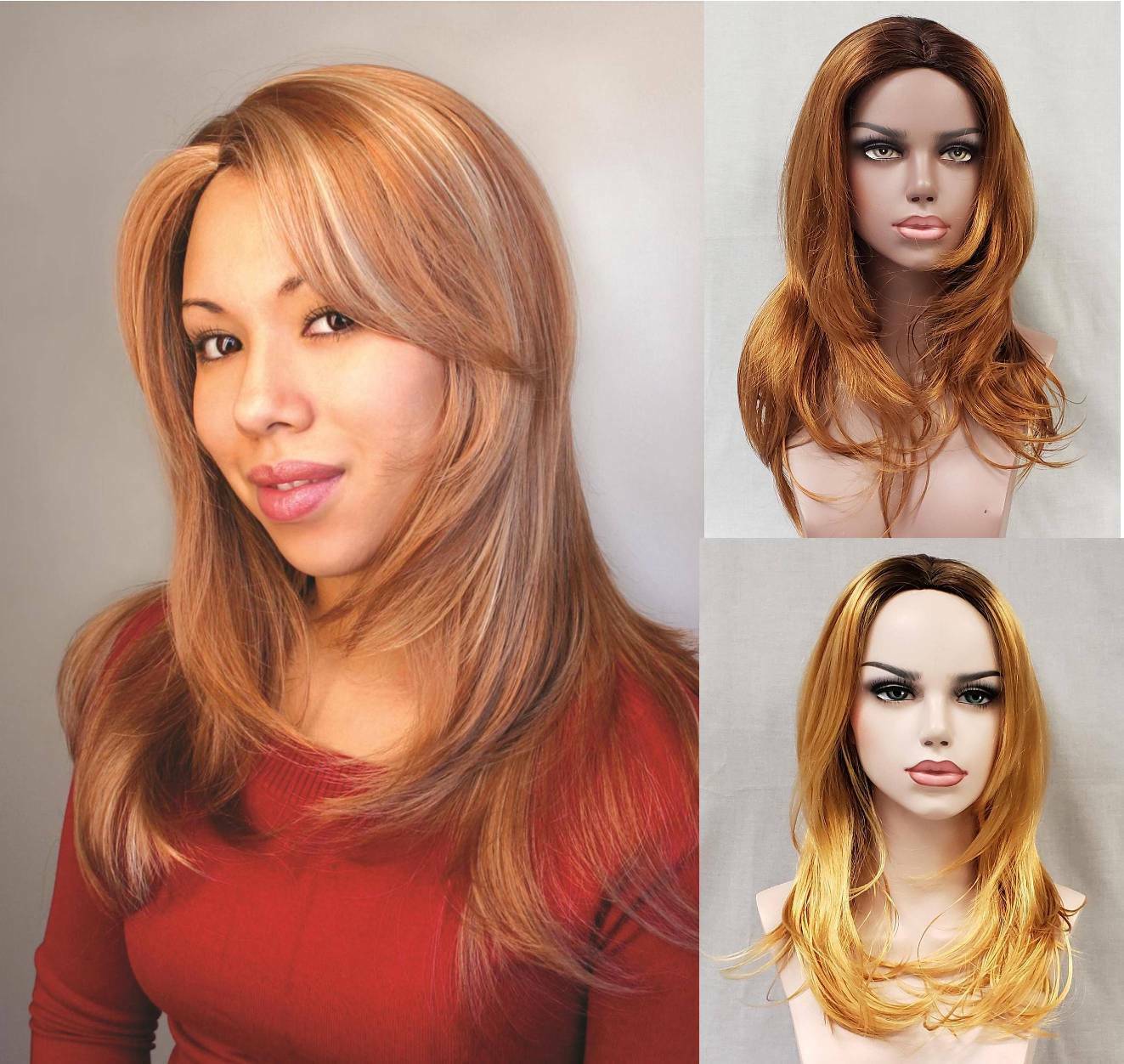 WOMENS LADY LONG STRAIGHT HAIR WIG W/ FACE FRAMING LAYERS & NO BANGS NIKI