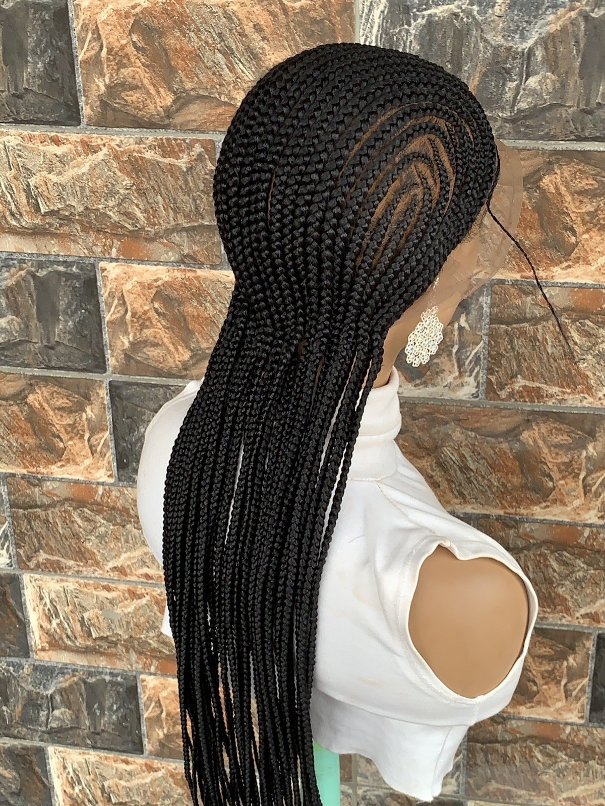 Simple Cornrows Braided Wig Box braids Full lace braids wig Senegalese