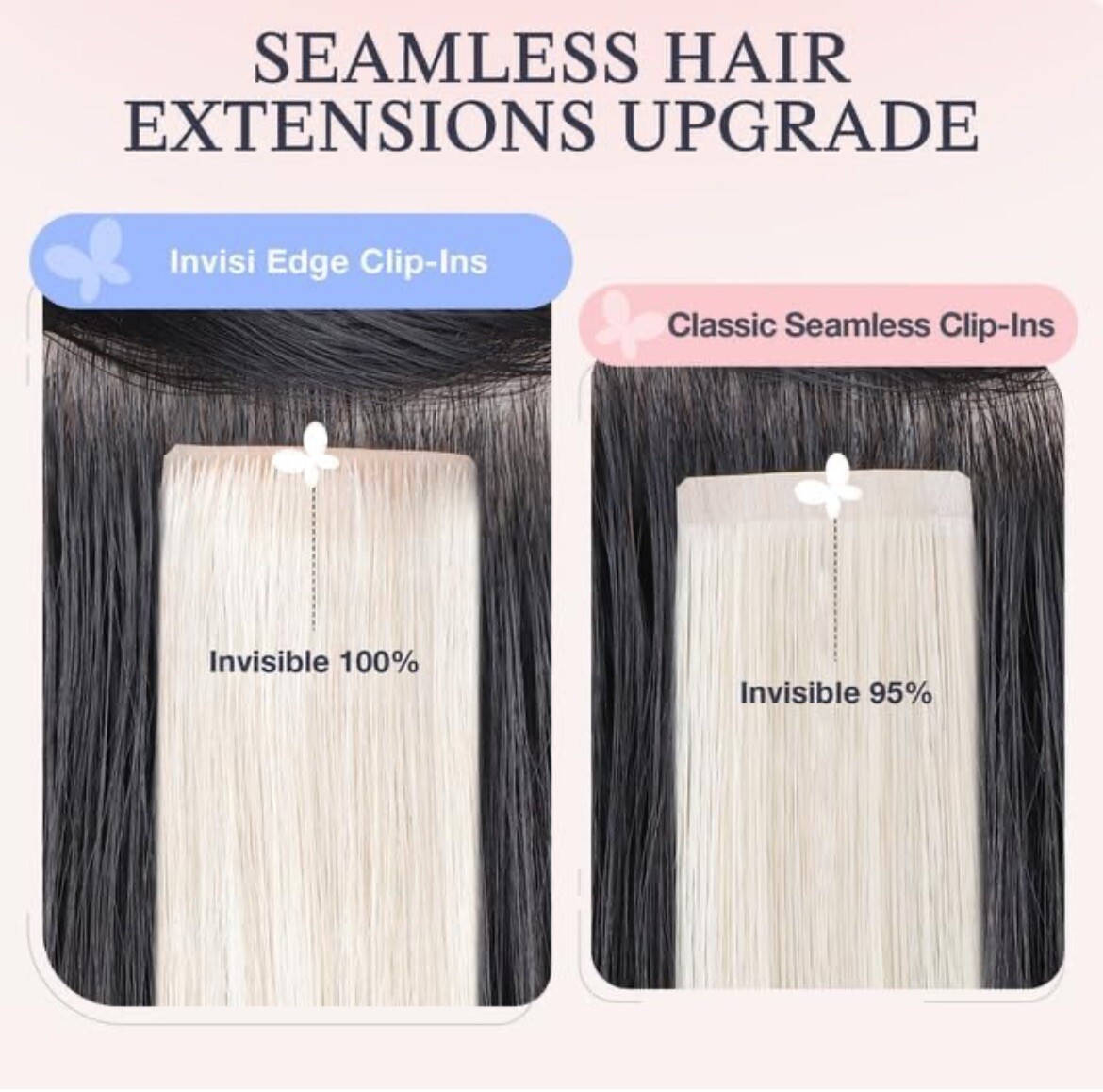 DOORES Invisi Edge Clip in Hair Extensions 12 Inch 110g 7pcs Platinum Blonde