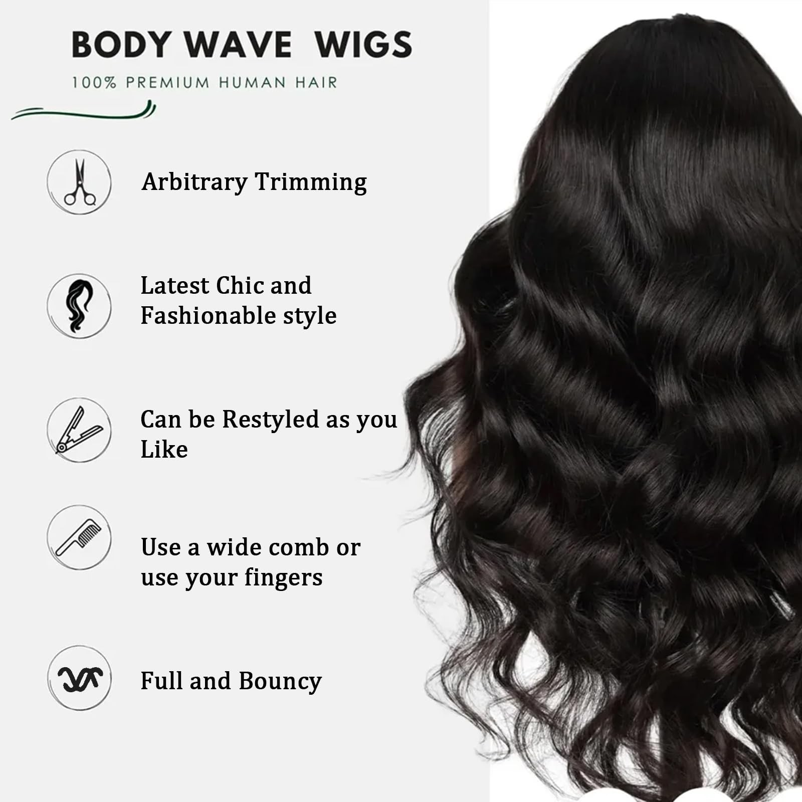 Skygrow 13X6 Body Wave Lace Front Wigs Human Hair Wig 250 Density 15A Raw Hd